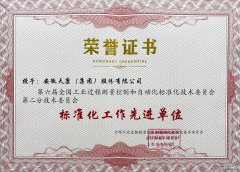 喜讯！安徽天康集团荣获“标准化工作先进单位”称号